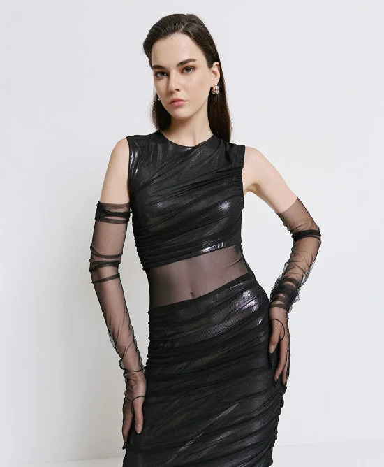 Price Blitz Access Fashion Sheer Black Gloves