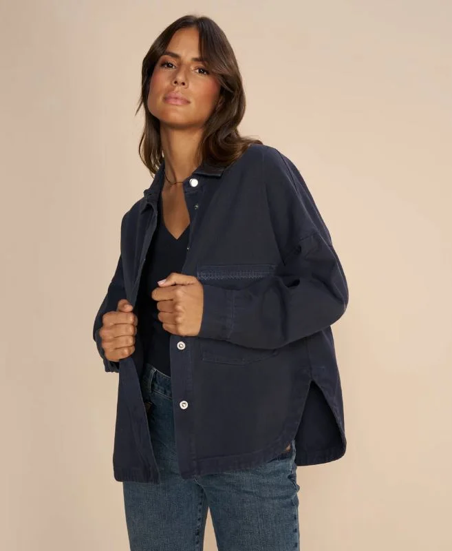 Limited Time Discount Mos Mosh Salute Navy Embroidery Cotton Shirt