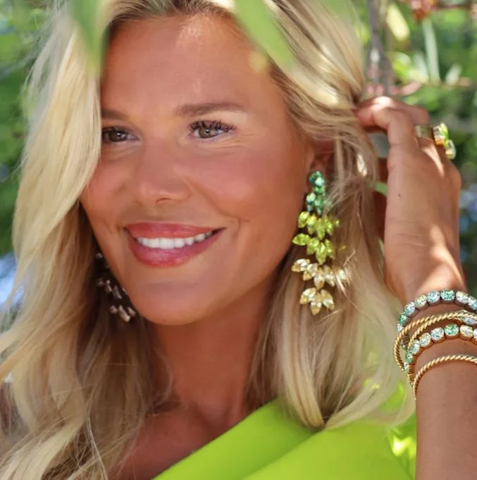 Savings Spectacular Caroline Svedbom Bonnie Earrings Gold Lime Combo