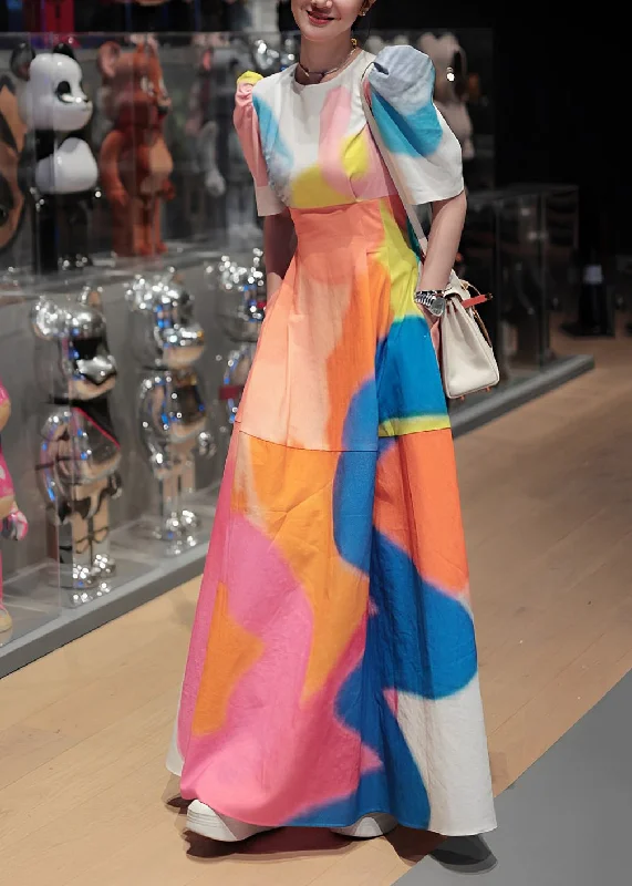 Sneak Peek Sale Holiday Style Printed Patchwork Bubble Sleeve Dress