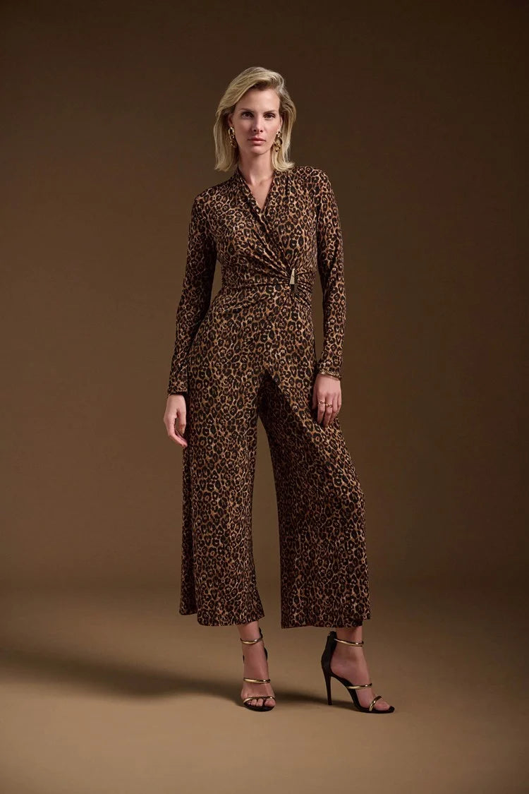 romantic dressJoseph Ribkoff Silky Knit Animal Print Culotte Jumpsuit