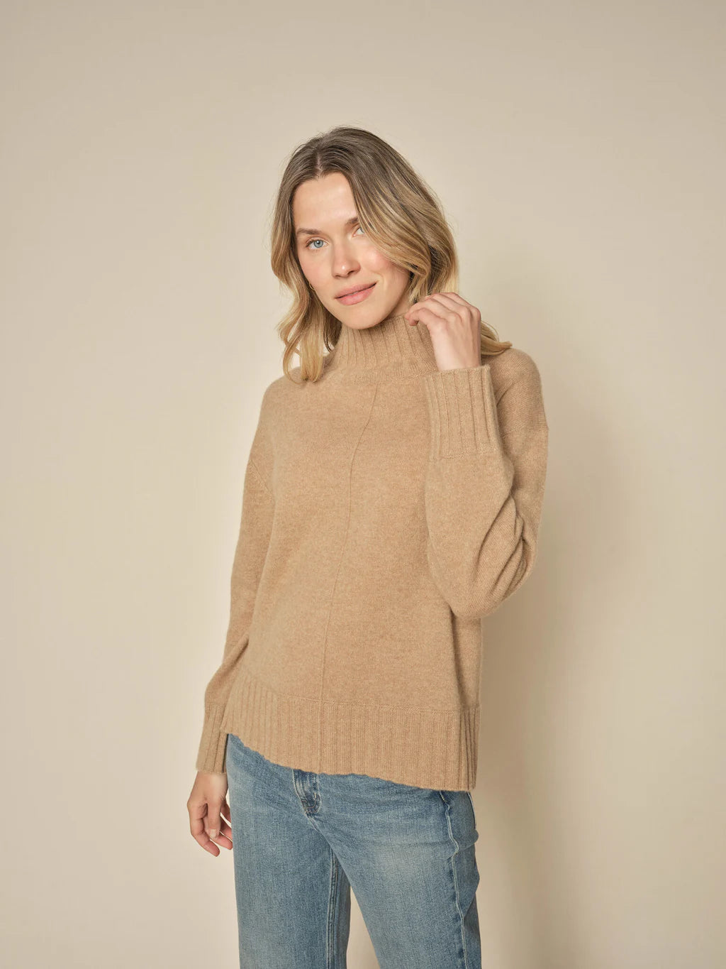 Unbeatable Prices Mos Mosh Tannin Aima High Neck Cashmere Jumper
