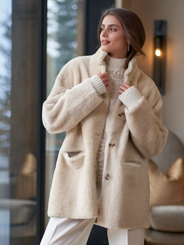 long coatSivea Reversible Shearling Coat