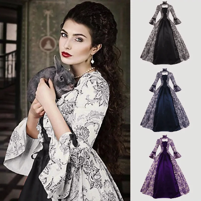 Fantastic Deals JuliaFashion - Cosplay Marie Antoinette Medieval Victorian Floral Robe Dress
