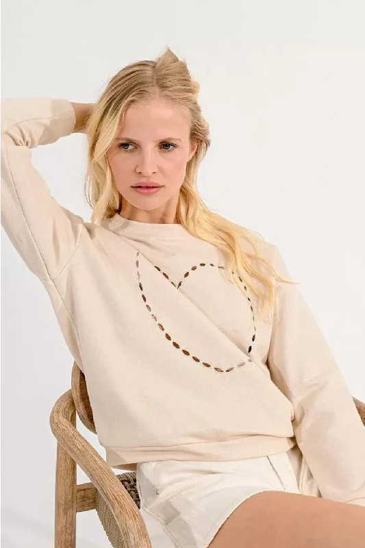 Bargain Prices Molly Bracken Cream Knitted Heart Sweater