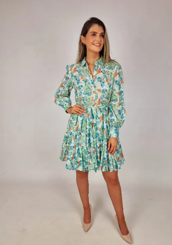 Bonus Savings Md'M Multi Coloured Shirt Style Belted Dress