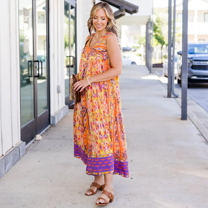 elegant maxi dressSunsets In the Summer Jumpsuit, Orange