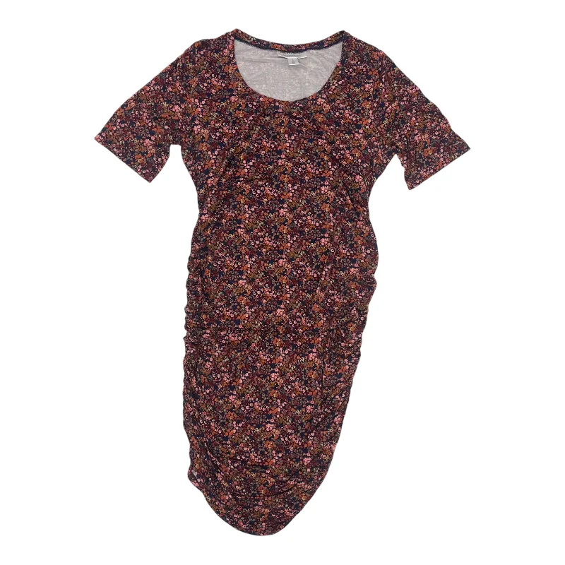 puff sleeve dressMat Dress By Motherhood In Navy, Size:L