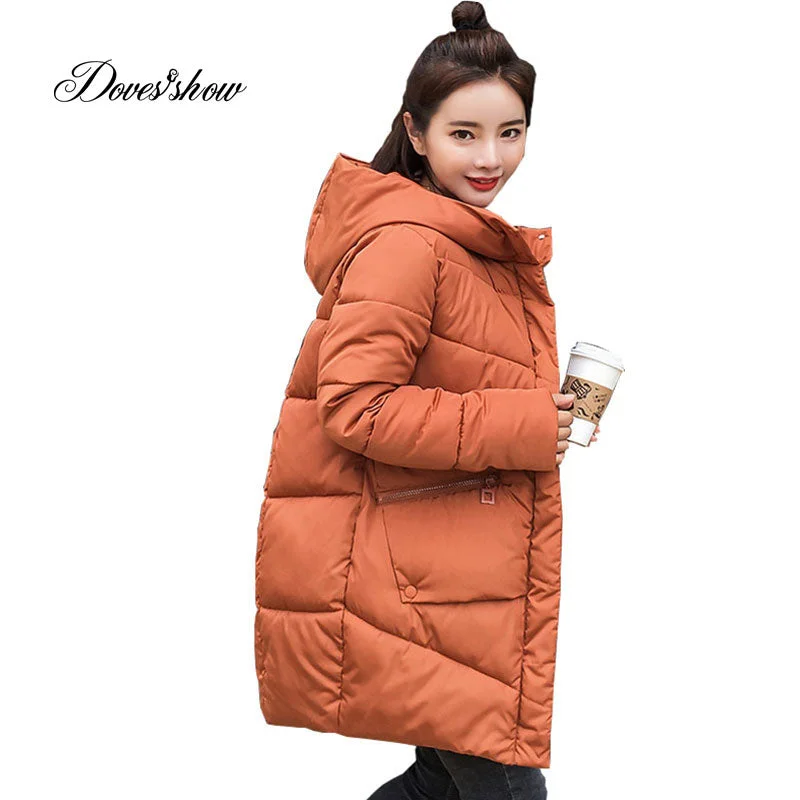 breathable jacketCaramel Hooded Elastic Winter Down Coat Jacket Long Warm Women Casaco Feminino Abrigos Mujer Invierno 2018 Parkas Outwear Coats