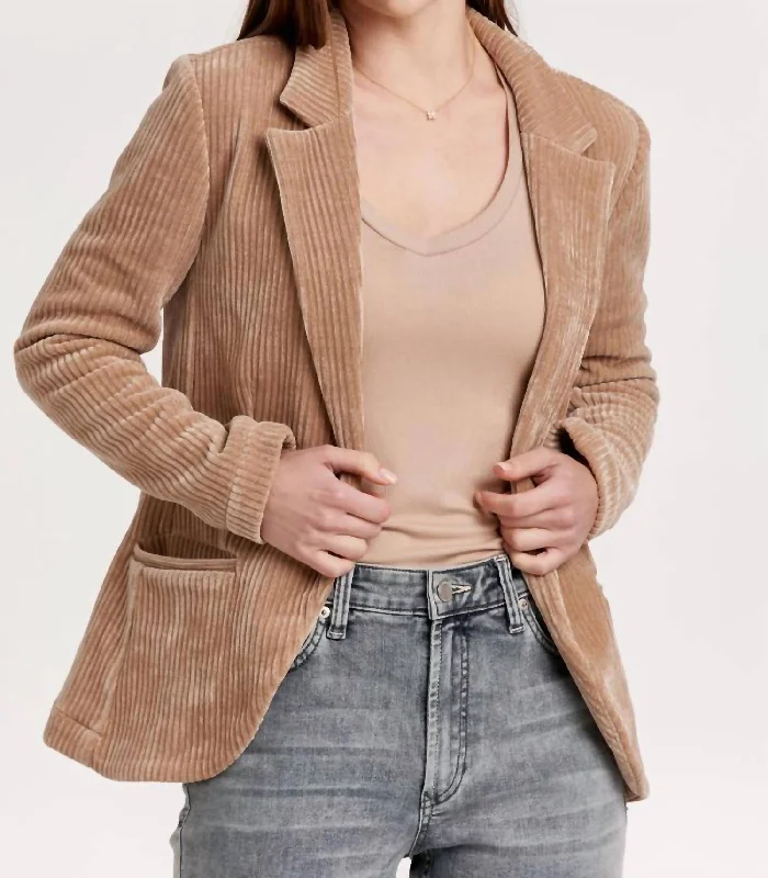 Limited Availability Aaliyah Pocket Blazer In Buckwheat