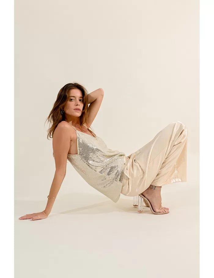 Members Only Molly Bracken Golden Beige Knitted Camisole