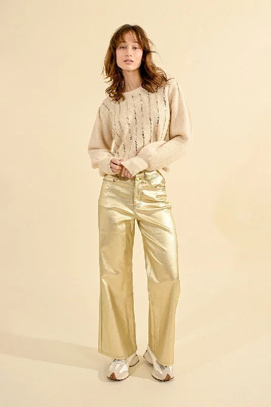 Extra Savings Molly Bracken Gold Metallic Trousers