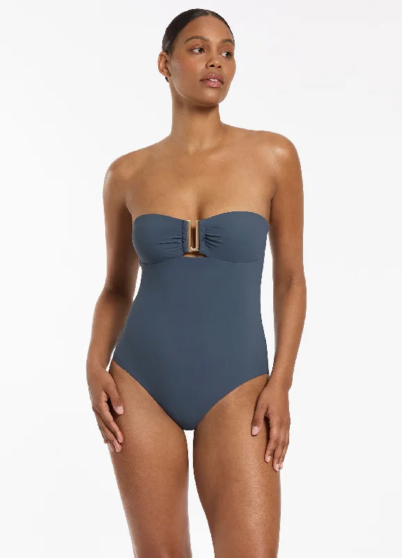 The Best Prices Jetset Bandeau One Piece - Steel Blue