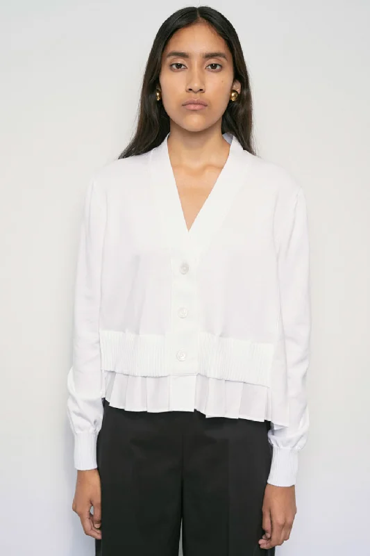 Price Reduction MEIMEIJ White Pleated Cardigan