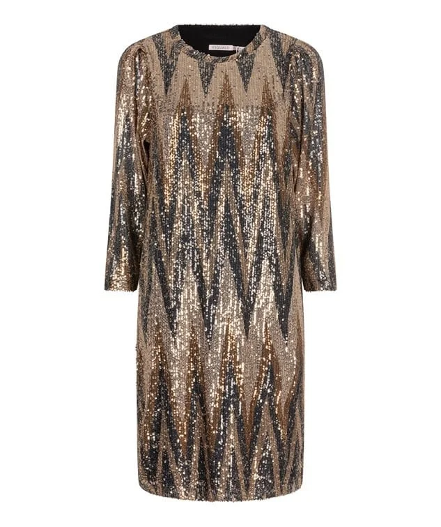 chic dressEsqualo Bronze Zig Zag Sequin Dress