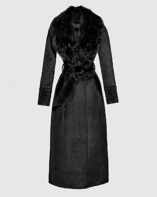 premium coatSuri Alpaca Maxi Coat with Alpaca Shearling Collar