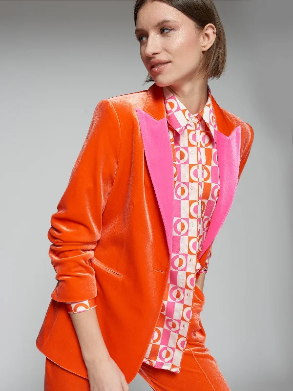 silk dressVilagallo Orange Velvet Christopher Blazer