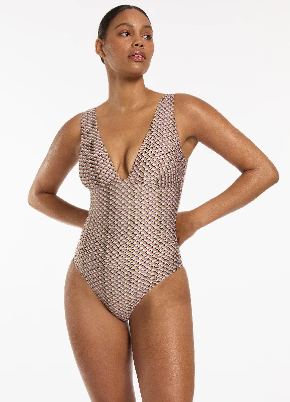 Doorbuster Deal Infinity Plunge One Piece - Kelp