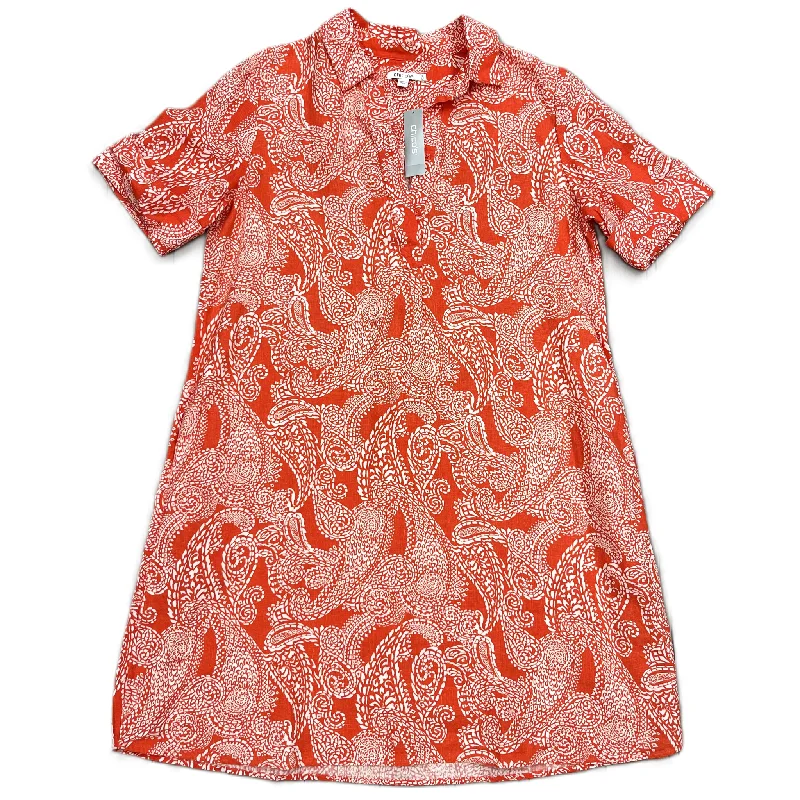 Hurry In Dress Casual Midi By Chicos In Red & White, Size: L