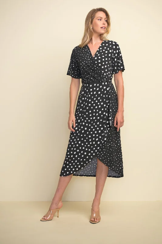 Price Fest Joseph Ribkoff Wrap Front Polka Dot Dress