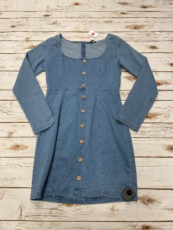 Huge Savings Dress Casual Short By Cme In Blue Denim, Size: M