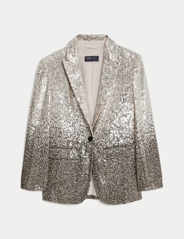 Quick Sale Tailored Sequin Single Breasted Blazer