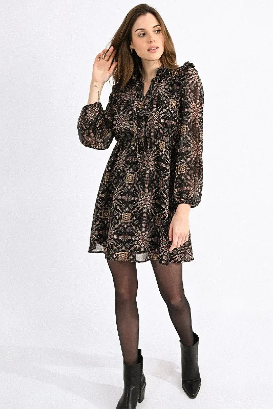 Special Price Molly Bracken Printed Dress With Puff Sleeves.