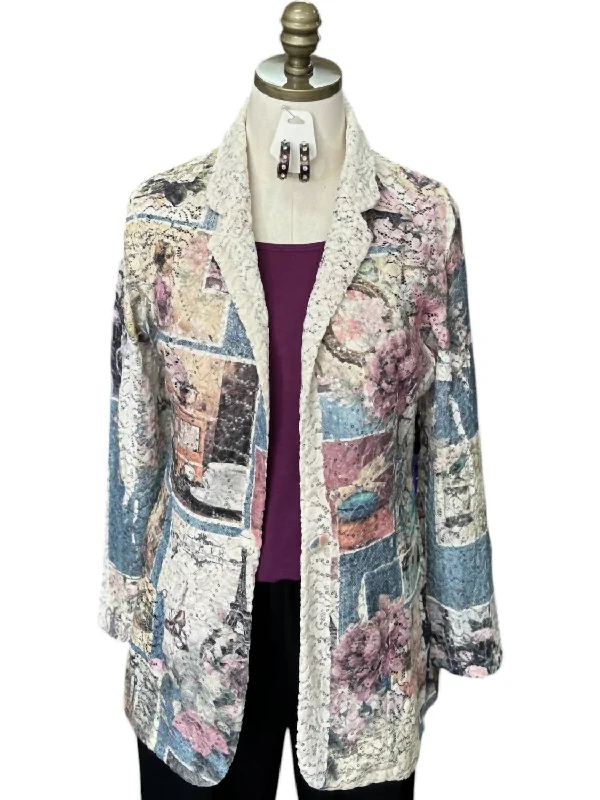 Epic Deals Lace And Sequin Blazer In Multi Color