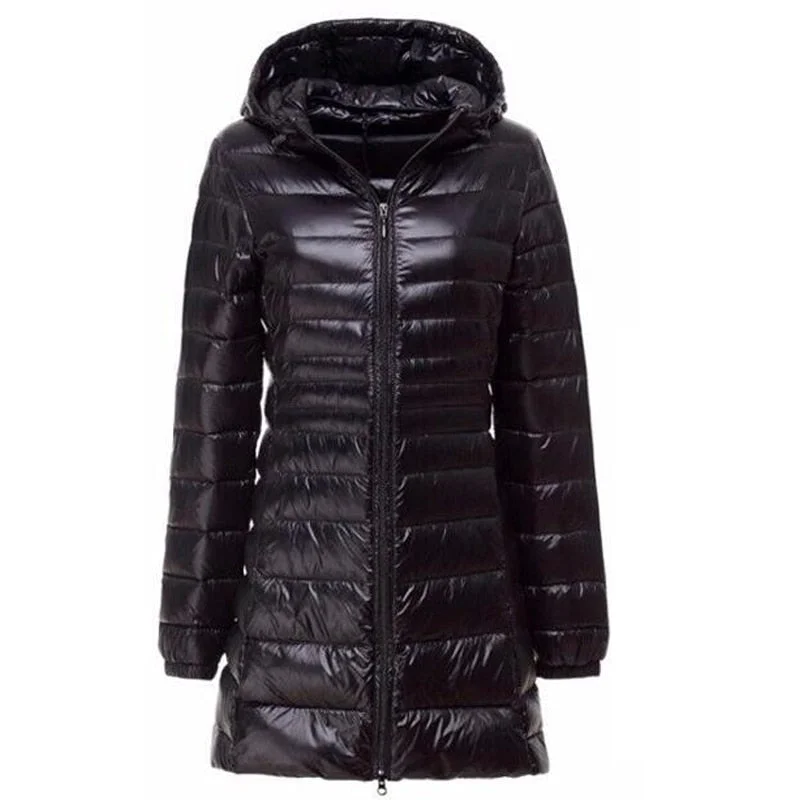 Midnight Sale Down Parka 2018 New Brand Winter Down Jacket Women Long White Duck Down Jacket Outwear Ultralight Hooded Thin Hat Coat 6XL 7XL