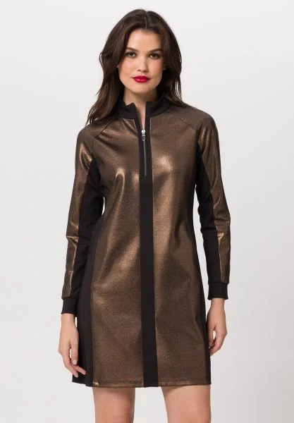 vintage dressTuzzi Metallic Bronze Long Sleeved Dress