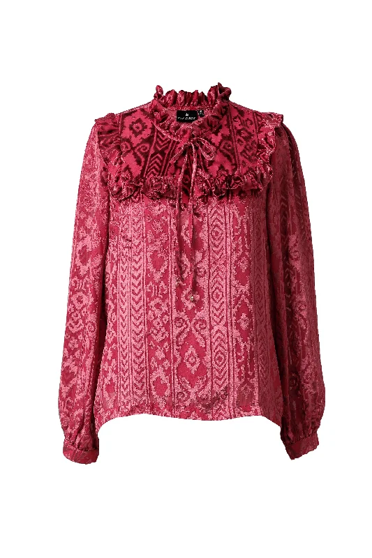 Bargain Blast Emily Lovelock Pink Velvet Crimson Blouse