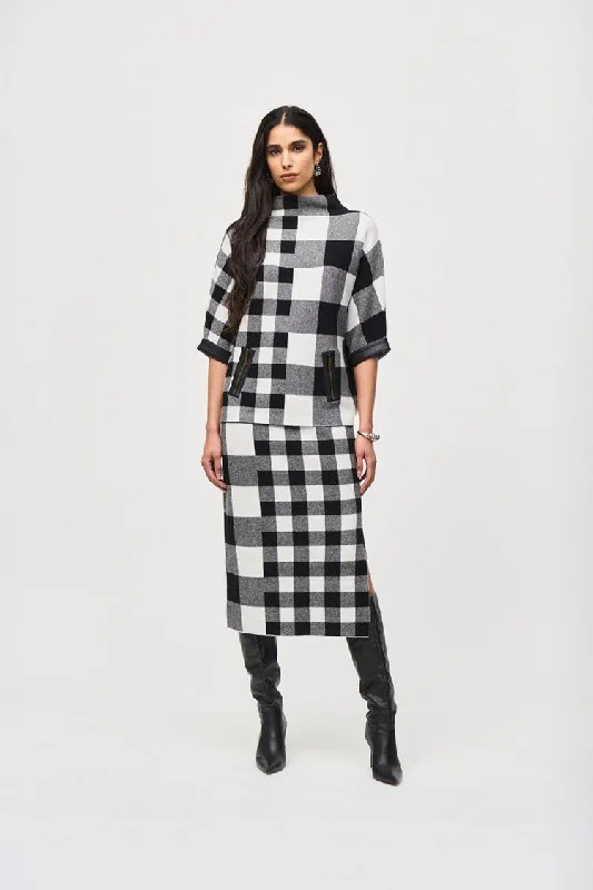 Limited Time Discount Joseph Ribkoff Plaid Jacquard Knit Sweater