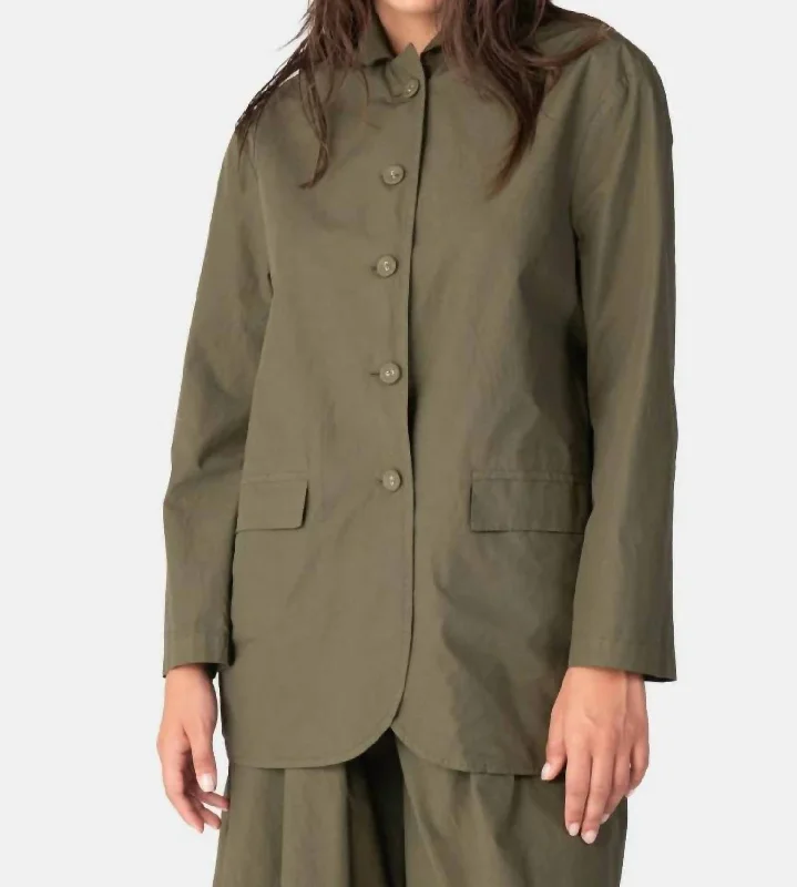 Lowest Price Cotton Blazer In Olive