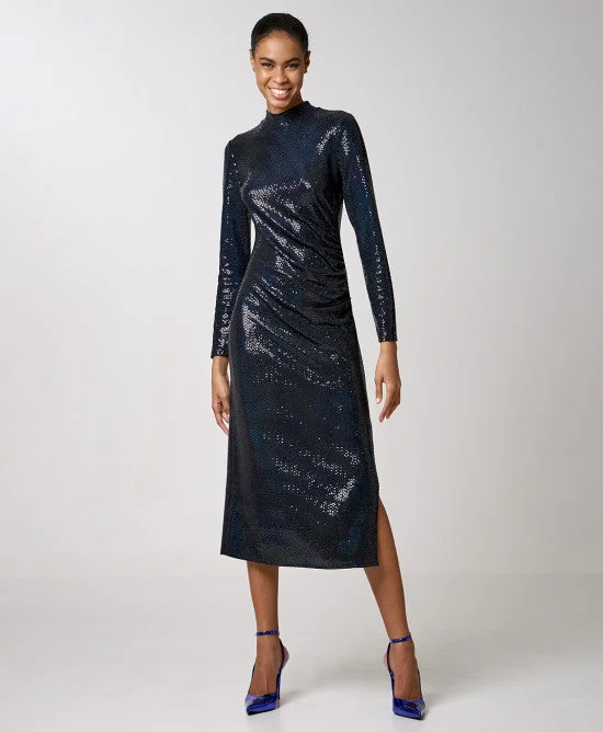 Today’s Deal Access Fashion Navy/Blue Shimmery Dress With Side Slit