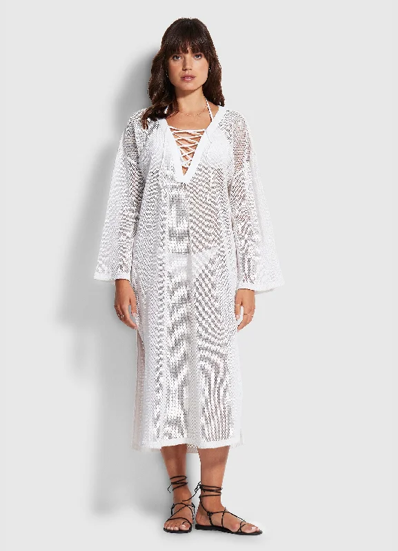 Exclusive Deal Crochet Cover Up - White