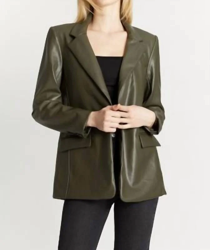 Super Sale Slim Boyfriend Blazer In Fall Olive