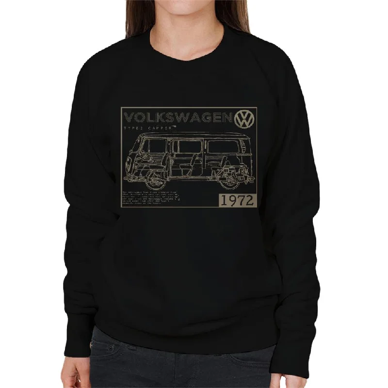 While Supplies Last high-quality athletic sweatshirtVolkswagen Type 2 Camper Outline Plans 1972 Light Text Women's Sweatshirt While Supplies Last high-quality athletic sweatshirtVolkswagen Type 2 Camper Outline Plans 1972 Light Text Women's Sweatshirt