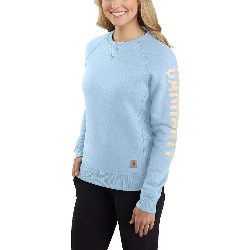 Warehouse Sale Relaxed Fit Midweight Crewneck Block Logo Sleeve Graphic Sweatshirt
