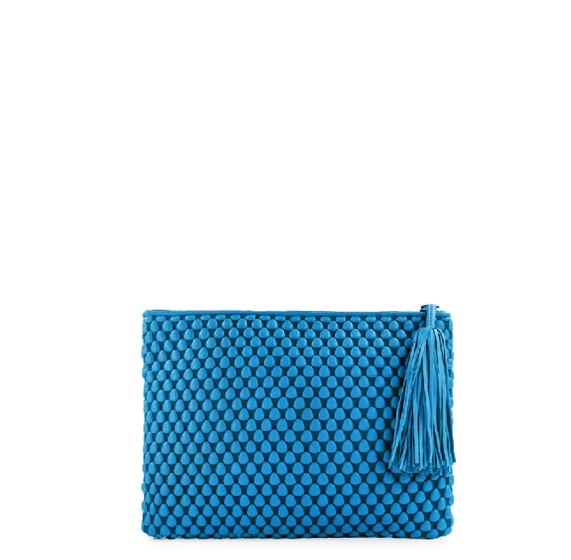 Limited Time Discount Tissa Fontaneda Bavarian Blue Spanish Nappa Leather XL Pochette
