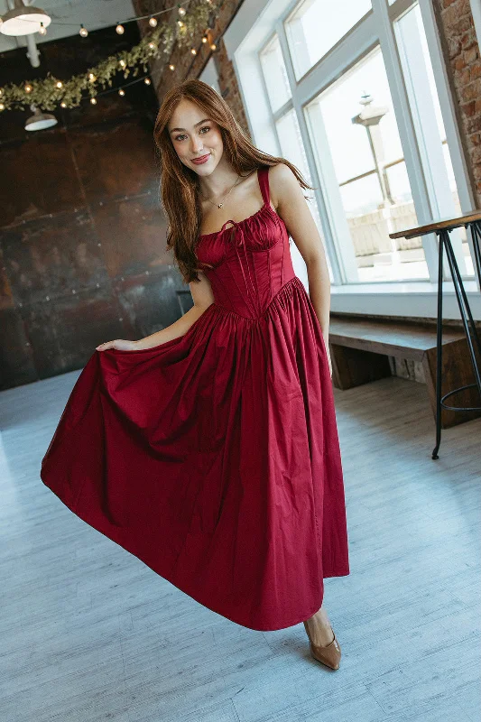 bohemian dressMerlot Mistletoe Corset Dress