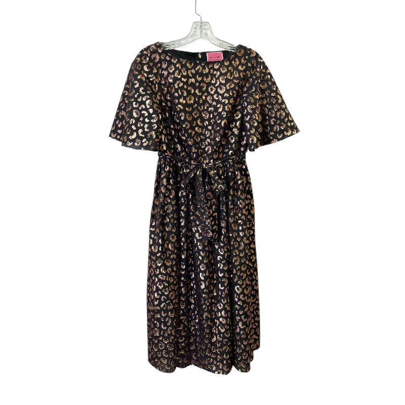 Mega Deal Dress Designer By Kate Spade In Black & Gold, Size:Xs