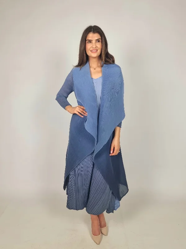 The Best Prices Alquema Long Estrella Dress And Collare Coat - Sky Indigo