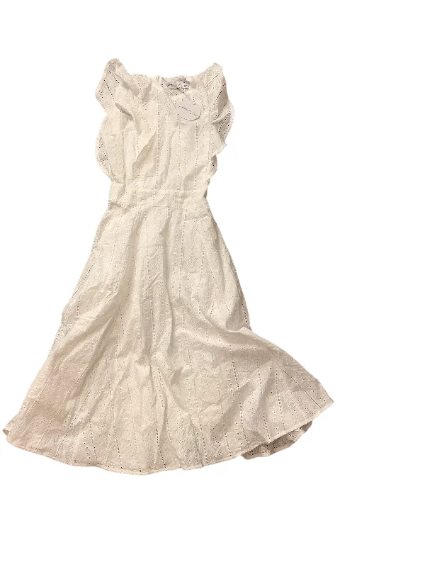 Exclusive Deal Dress Casual Midi By Clothes Mentor In White, Size: 2