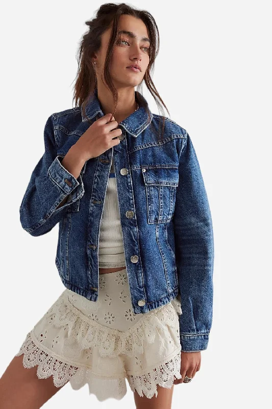 sleek and warm coatFree People Jade Denim Jacket in High Dive