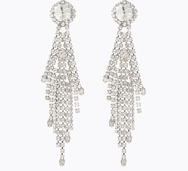 denim dressCaroline Svedbom Cinderella Earrings Rhodium Crystal