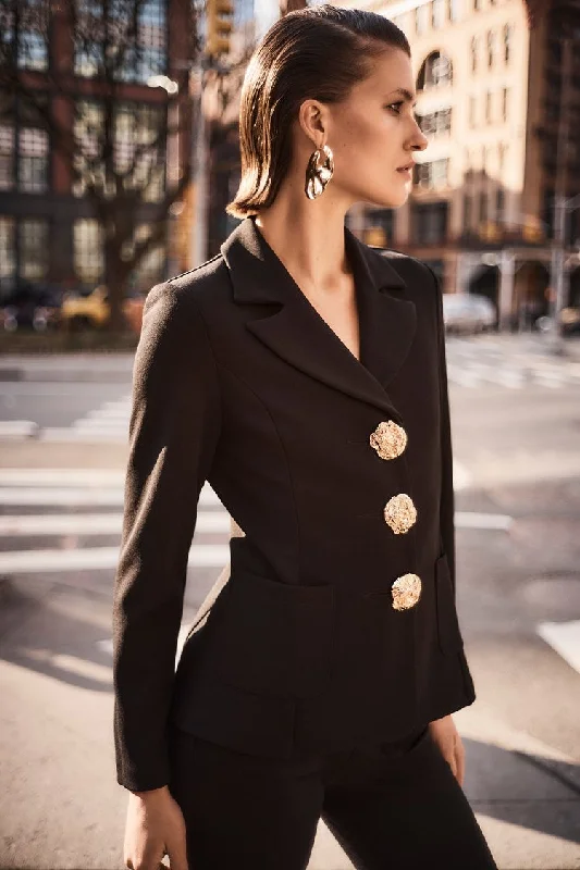 Price Fest Joseph Ribkoff Black Scuba Crepe Fitted Blazer