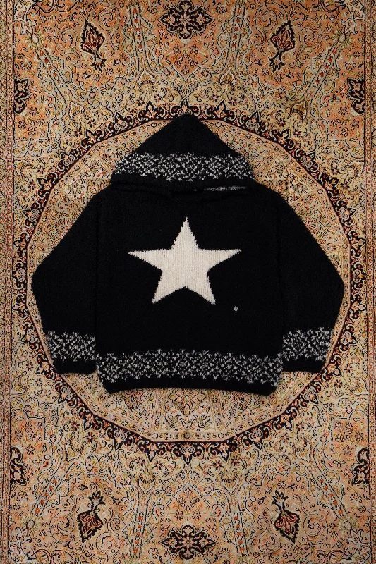 Massive Deals Children of the discordance OVERSIZED STAR MOTIF KNIT HOODIE (BLACK)