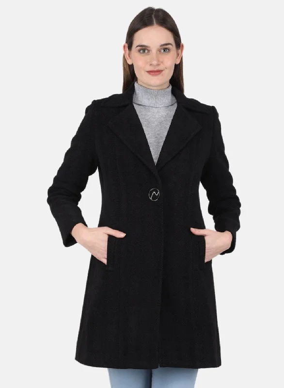 Best Bargains Women Black Solid Coat