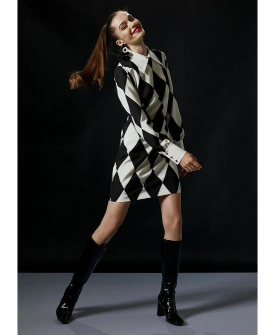 Amazing Deals Access Mini Dress With Diamond Print