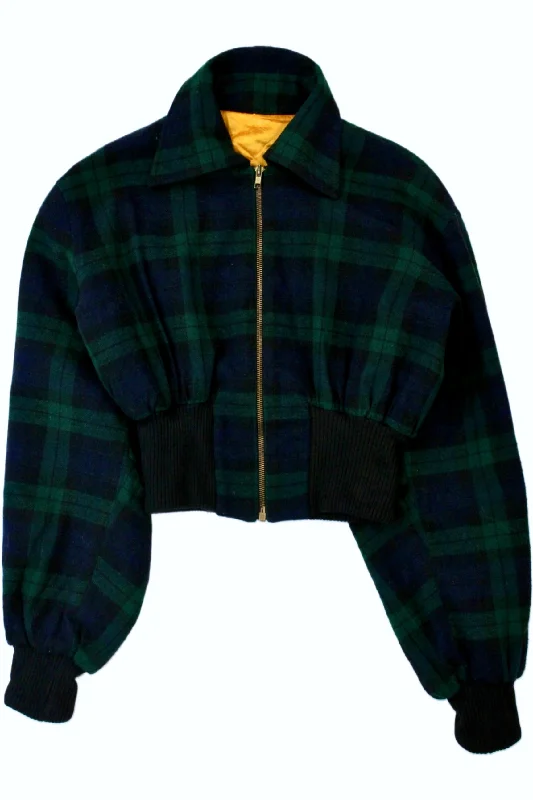 Blowout Deals Cropped Plaid Jacket